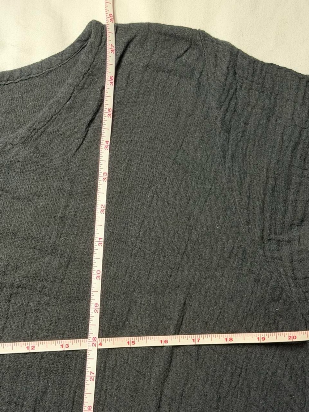 Black Women’s Short-Sleeve Cotton Gauze Dress - Picture 5 of 5